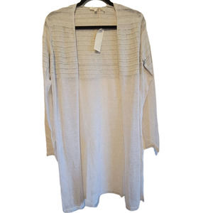 Mystree Womens Knit Cardigan Open Front Shawl Wrap Natural Beige Small